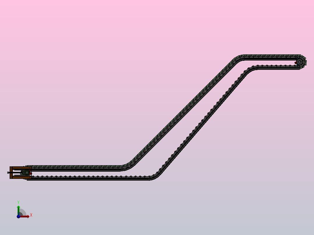 输送机 输送设备apron-conveyor-belt-1-模型格式为 sw前视图