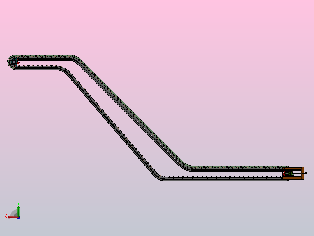 输送机 输送设备apron-conveyor-belt-1-模型格式为 sw后视图