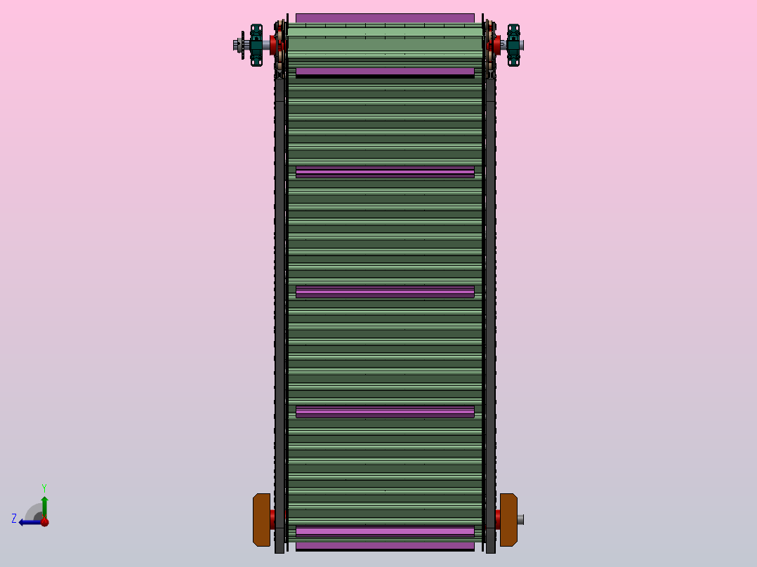输送机 输送设备apron-conveyor-belt-1-模型格式为 sw右视图