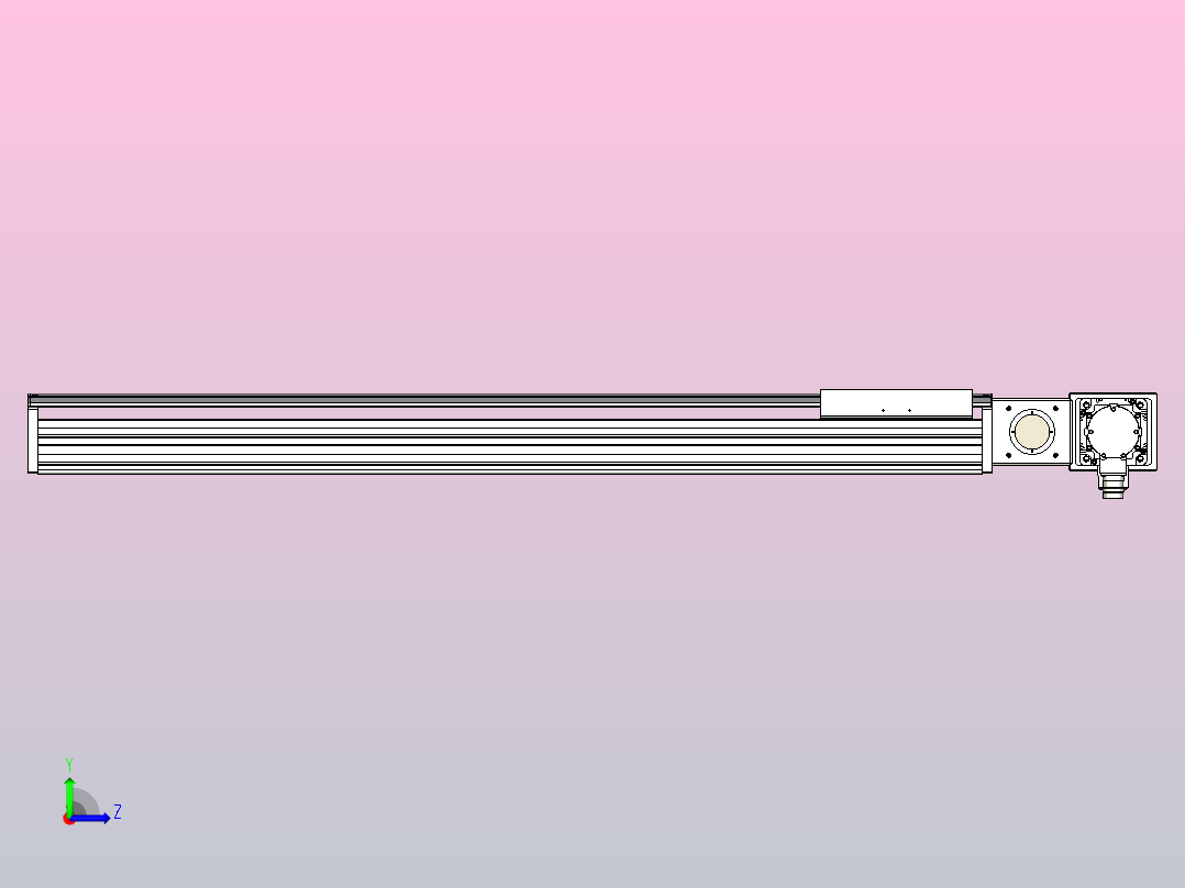 皮带直线轴半封闭可选导轨TPA-HNB-220D-176-L1050-MR-C-P1K-N3左视图
