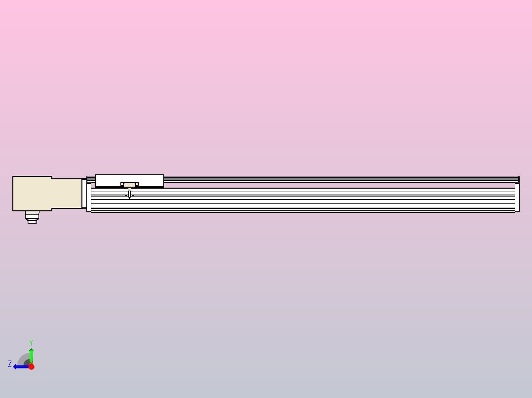 皮带直线轴半封闭可选导轨TPA-HNB-220D-176-L1050-MR-C-P1K-N3右视图