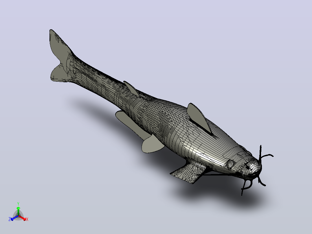 海洋生物鱼类Adams Catfish正等轴测图