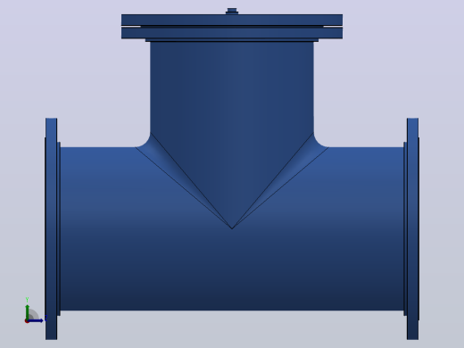ST34型直流式法兰连接T型过滤器[ST34C-DN300(PN10，25)]左视缩略图