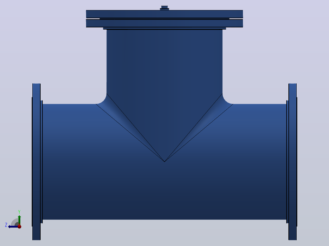 ST34型直流式法兰连接T型过滤器[ST34C-DN300(PN10，25)]右视图