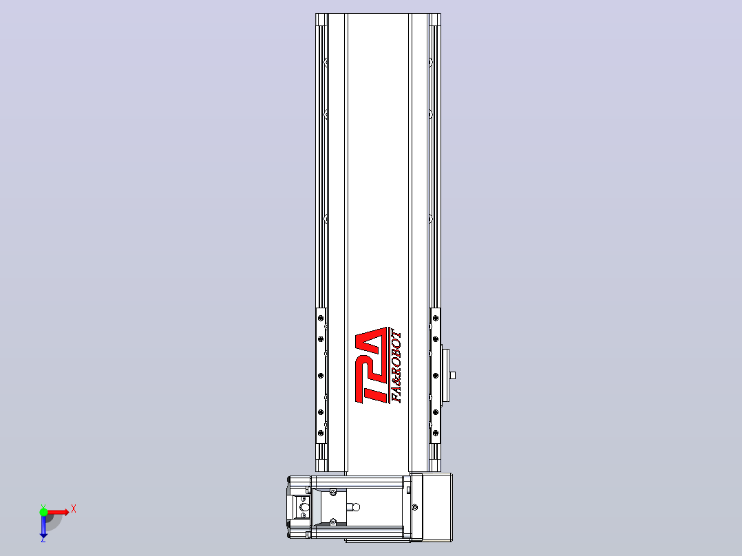 皮带直线轴半封闭可选导轨TPA-HNB-120D-110-L200-RU-C-P40-N3俯视图
