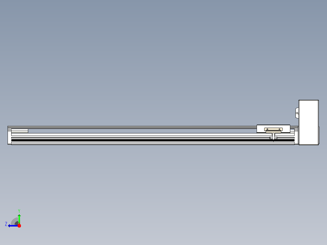 皮带直线轴半封闭可选导轨TPA-HNB-105D-90-L750-LU-C-P20-N3右视图