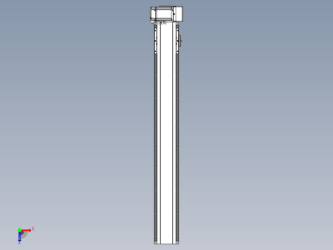 皮带直线轴半封闭可选导轨TPA-HNB-105D-90-L750-LU-C-P20-N3俯视图