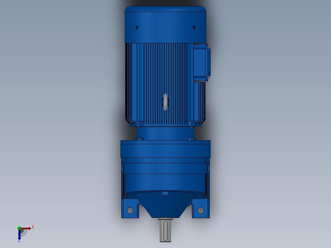RX57底脚轴伸式安装斜齿轮减速机RX57-Y0.37-4P-71-M1-0°俯视图