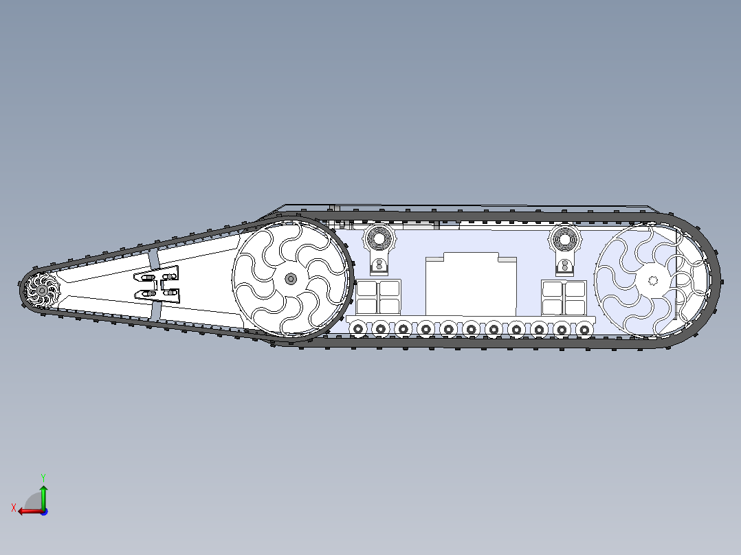 双摇臂履带底盘sw16可编辑后视图