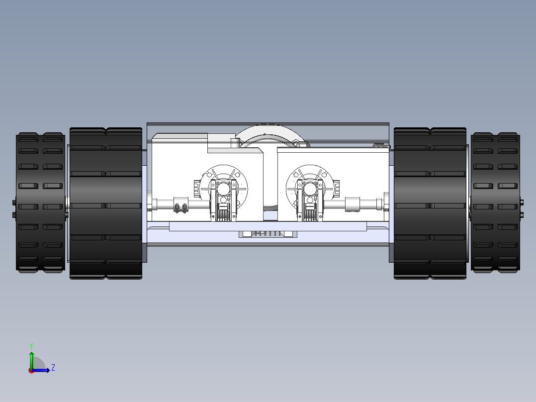 双摇臂履带底盘sw16可编辑左视图