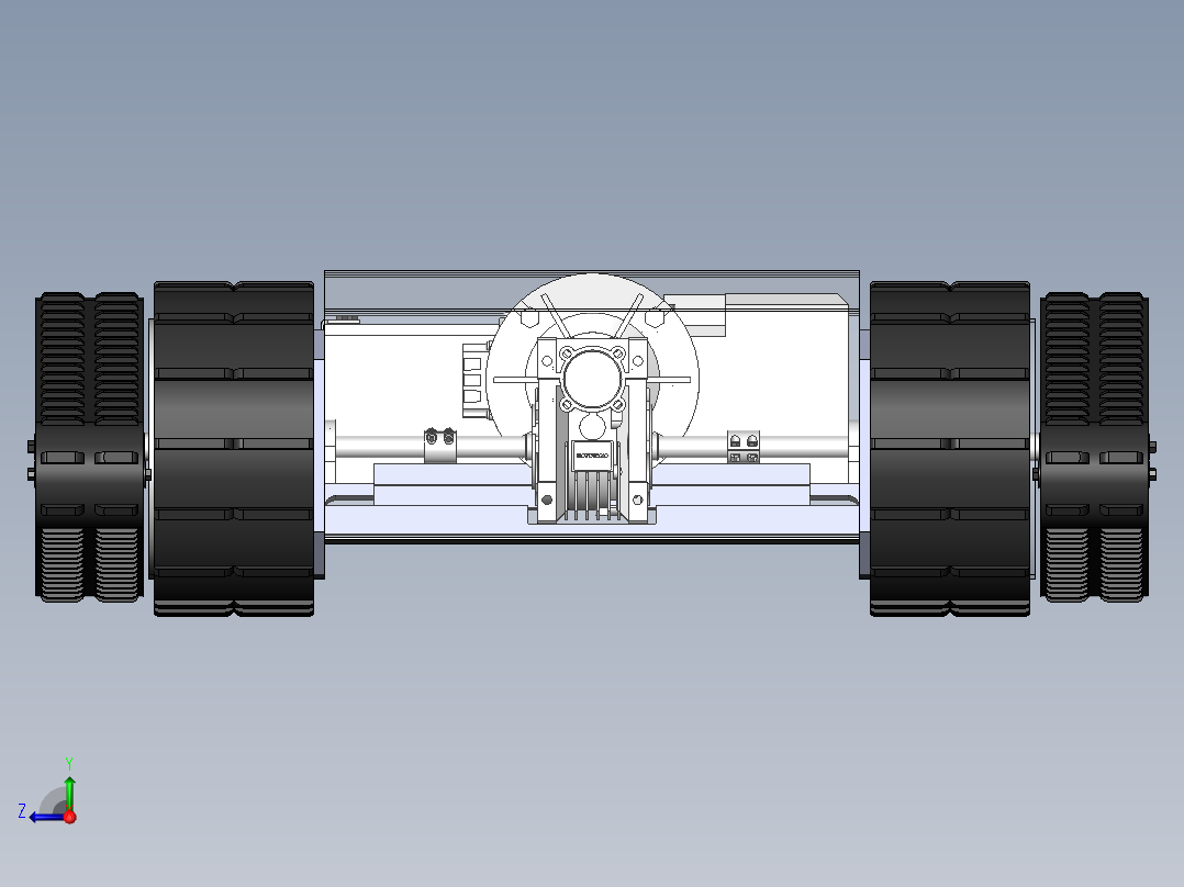 双摇臂履带底盘sw16可编辑右视图