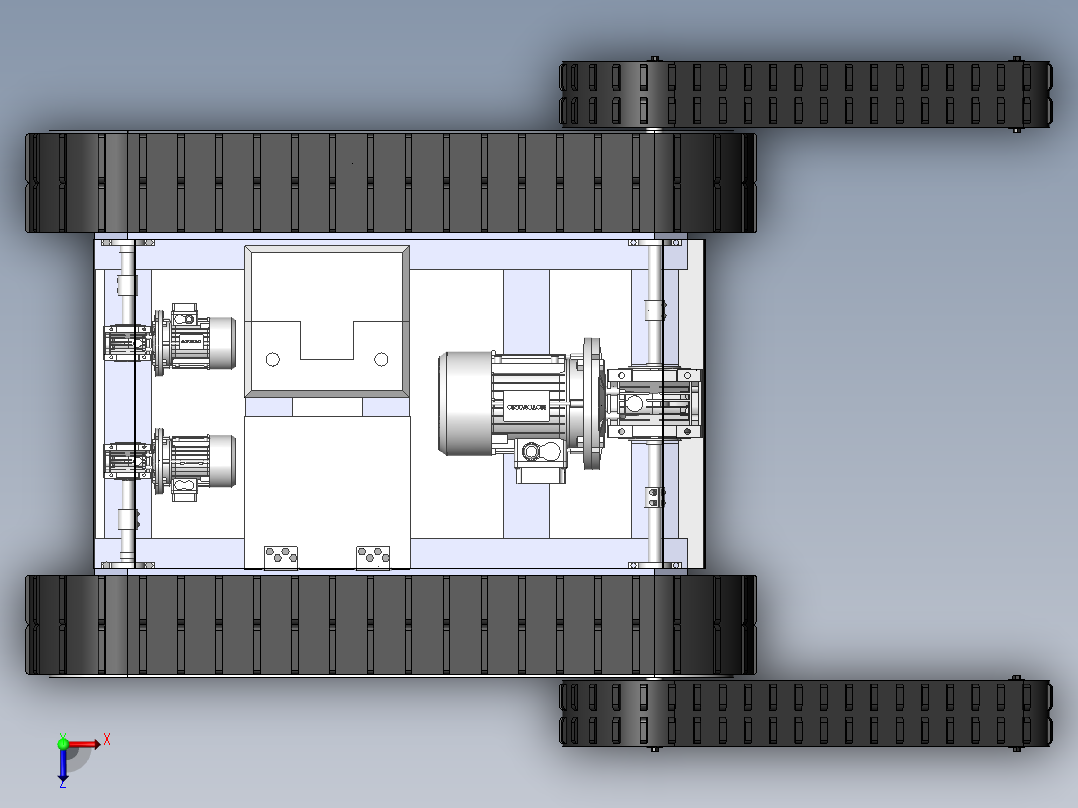 双摇臂履带底盘sw16可编辑俯视图