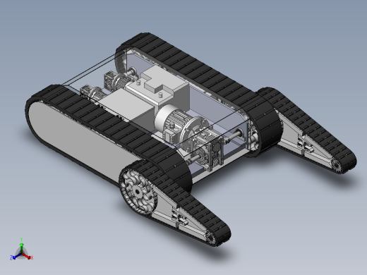 双摇臂履带底盘sw16可编辑正等轴测缩略图