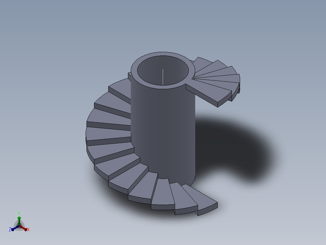 旋转楼梯正等轴测图