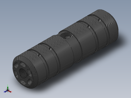 自行车铝合金脚柱火箭筒正等轴测缩略图