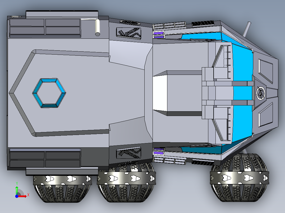 NASA六轮火星探测车简易模型3D图纸 INVENTOR设计 附STEP前视图