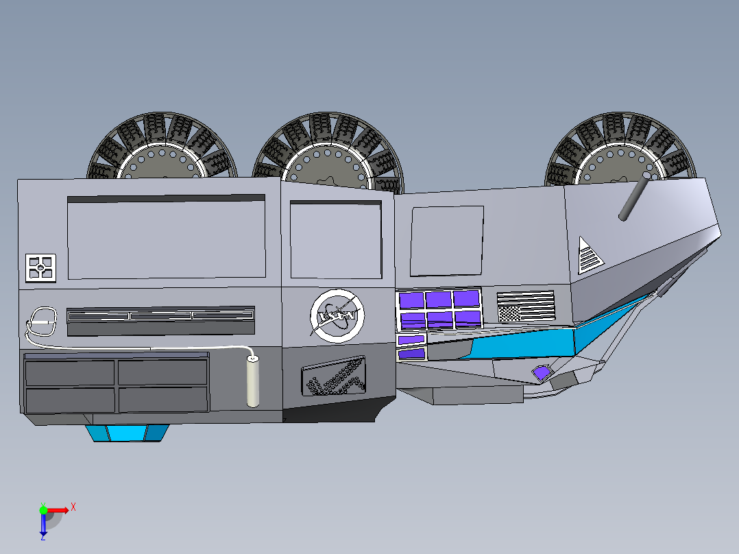 NASA六轮火星探测车简易模型3D图纸 INVENTOR设计 附STEP俯视图
