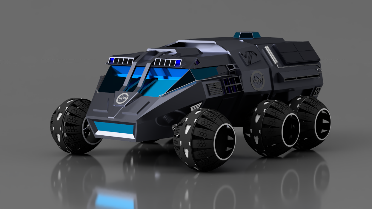 NASA六轮火星探测车简易模型3D图纸 INVENTOR设计 附STEP