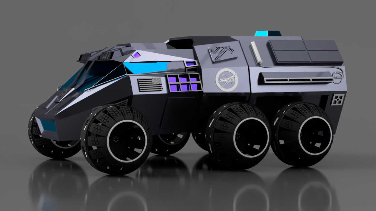 NASA六轮火星探测车简易模型3D图纸 INVENTOR设计 附STEP