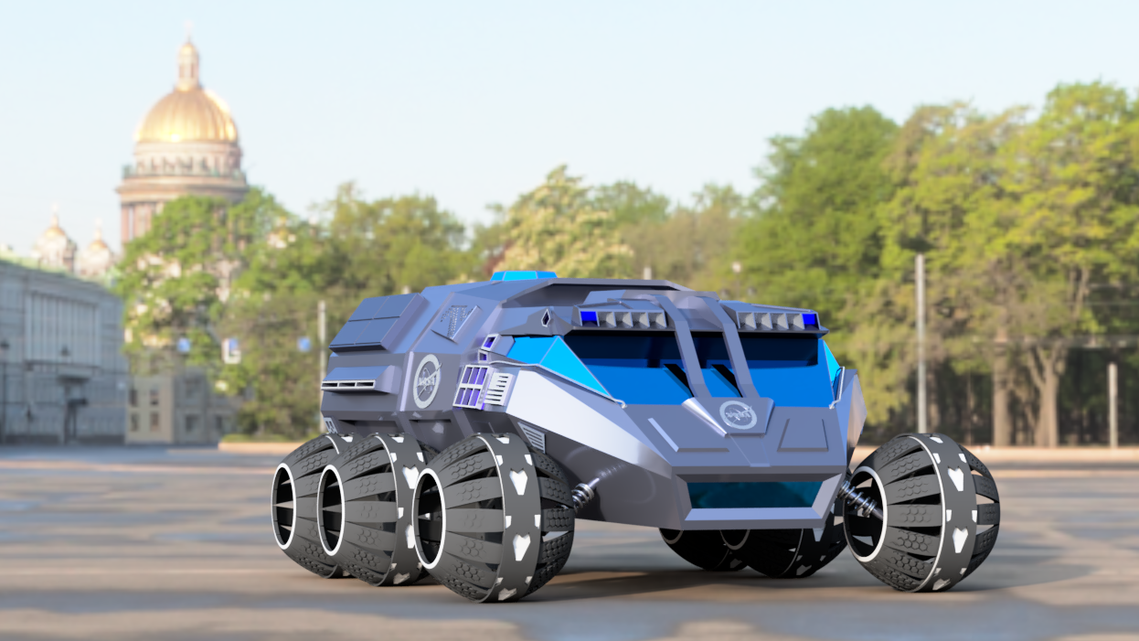 NASA六轮火星探测车简易模型3D图纸 INVENTOR设计 附STEP