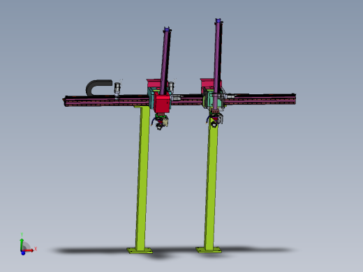 机床自动上下料衔架机械手3D图纸 E079