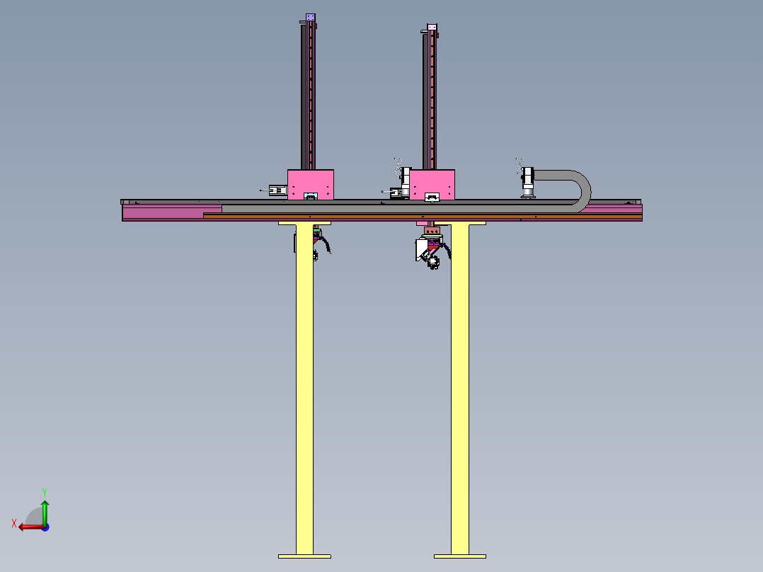 机床自动上下料衔架机械手3D图纸 E079后视图