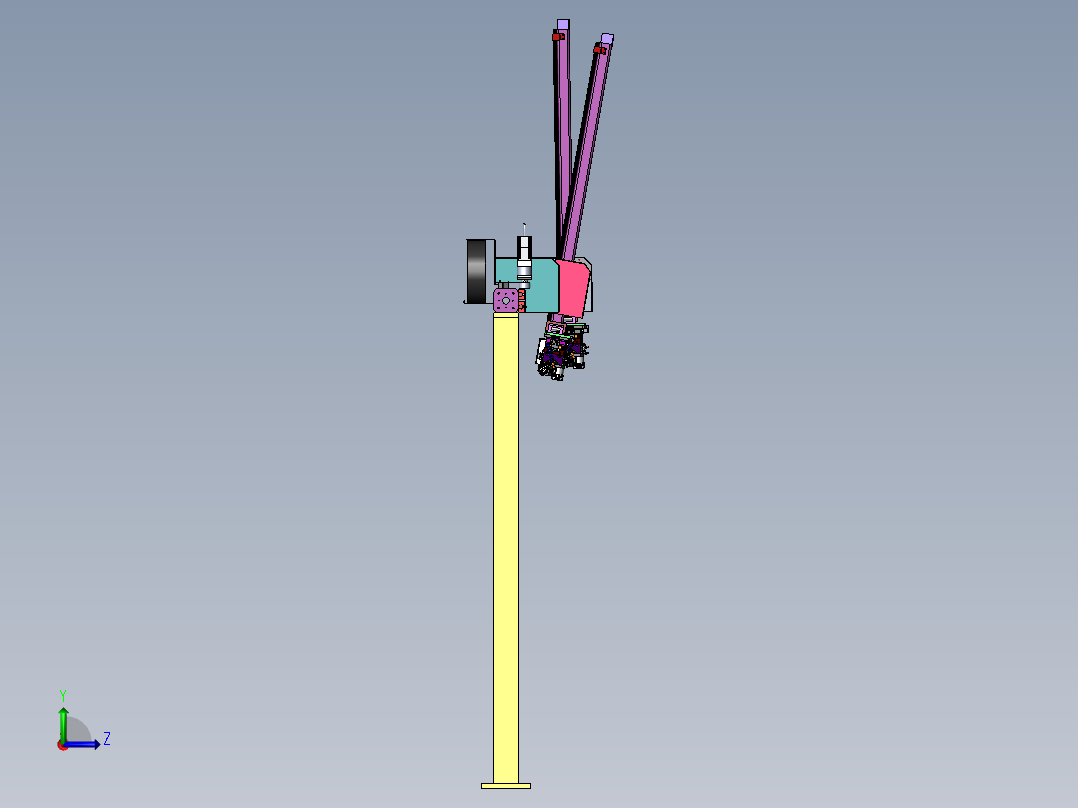 机床自动上下料衔架机械手3D图纸 E079左视图