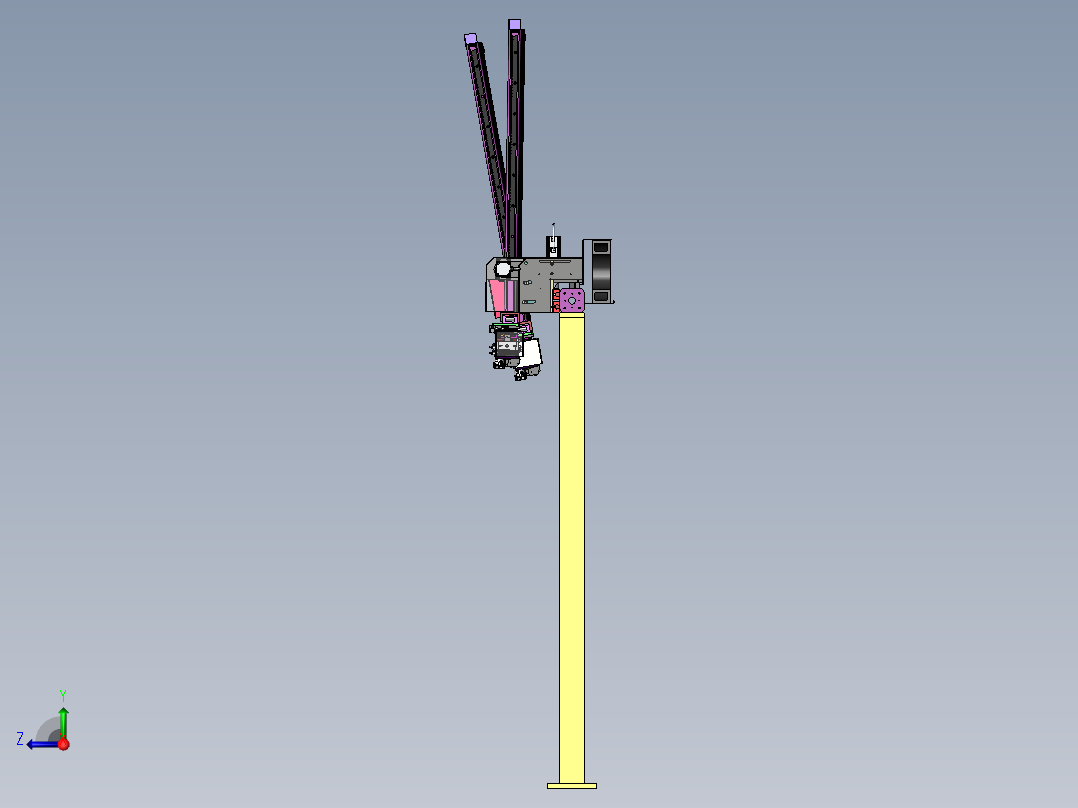 机床自动上下料衔架机械手3D图纸 E079右视图