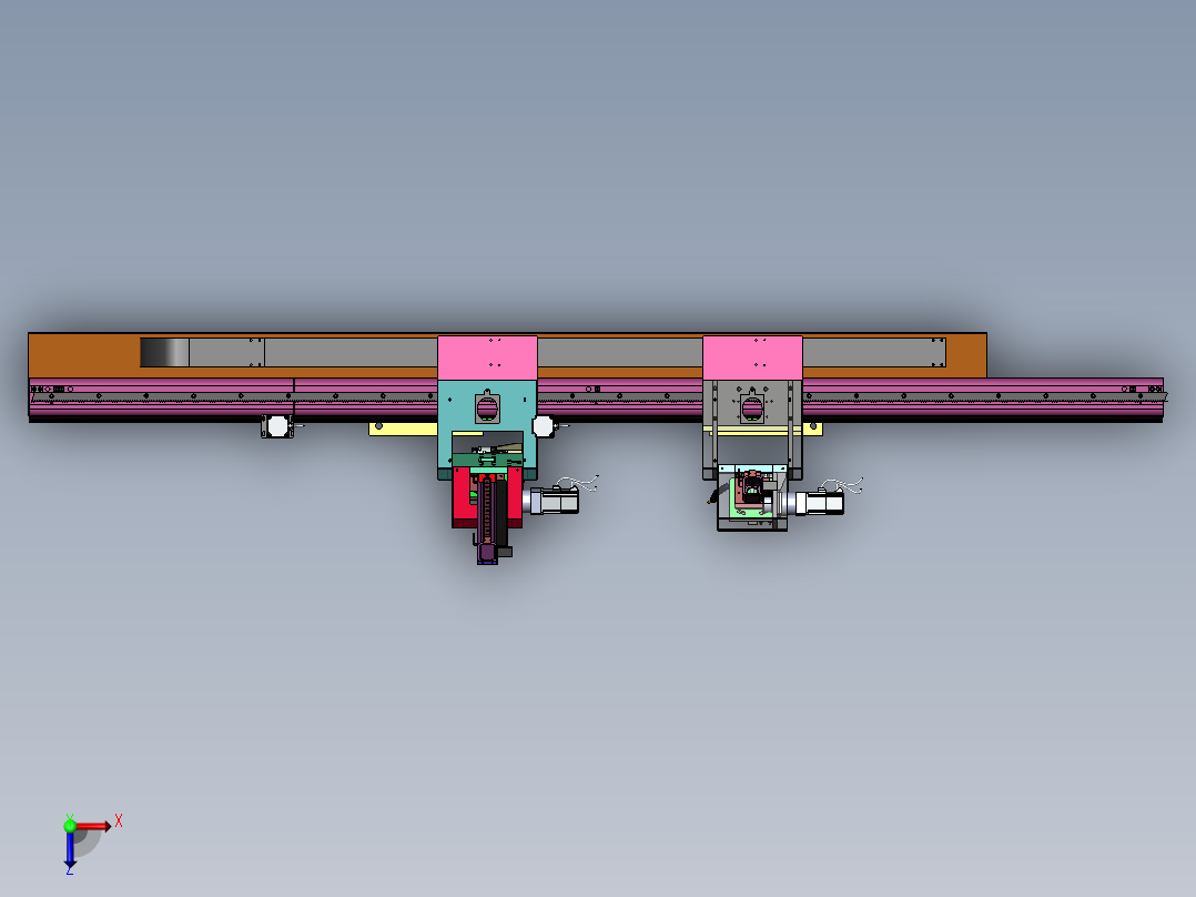 机床自动上下料衔架机械手3D图纸 E079俯视图