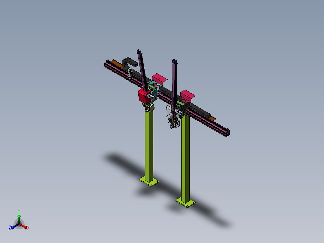 机床自动上下料衔架机械手3D图纸 E079正等轴测图