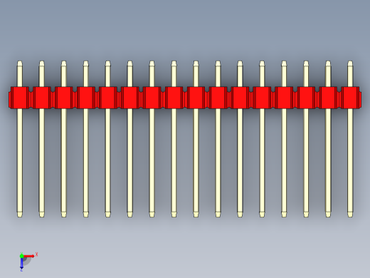 彩色公头100mil（2.54mm）系列-DS1021_red_2x16p_100mil_Type5_rev1.0俯视缩略图