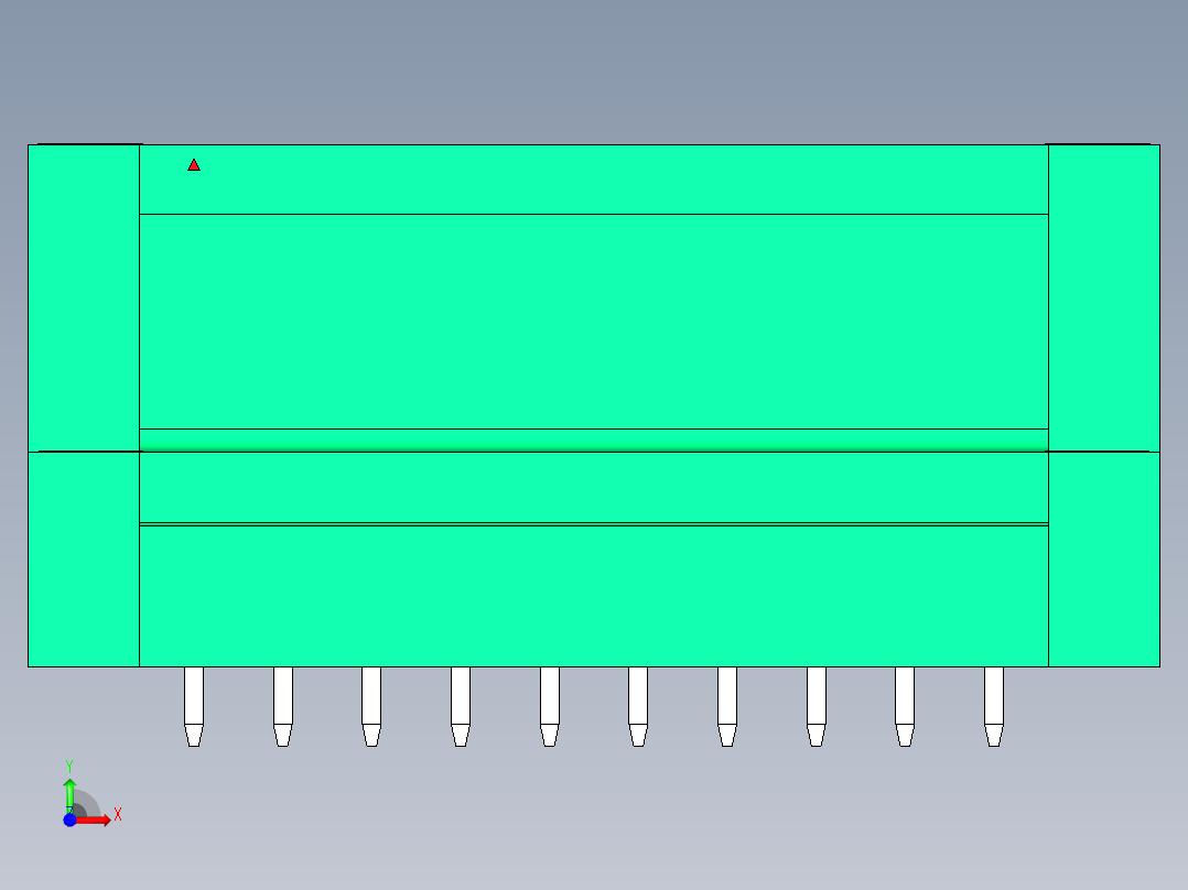 DEGSON 15EDG（公头） 3.81mm 螺钉锁紧，插拔式接线端子 FullPack-15EDGVTM-3.81-20P-14-00AH前视图