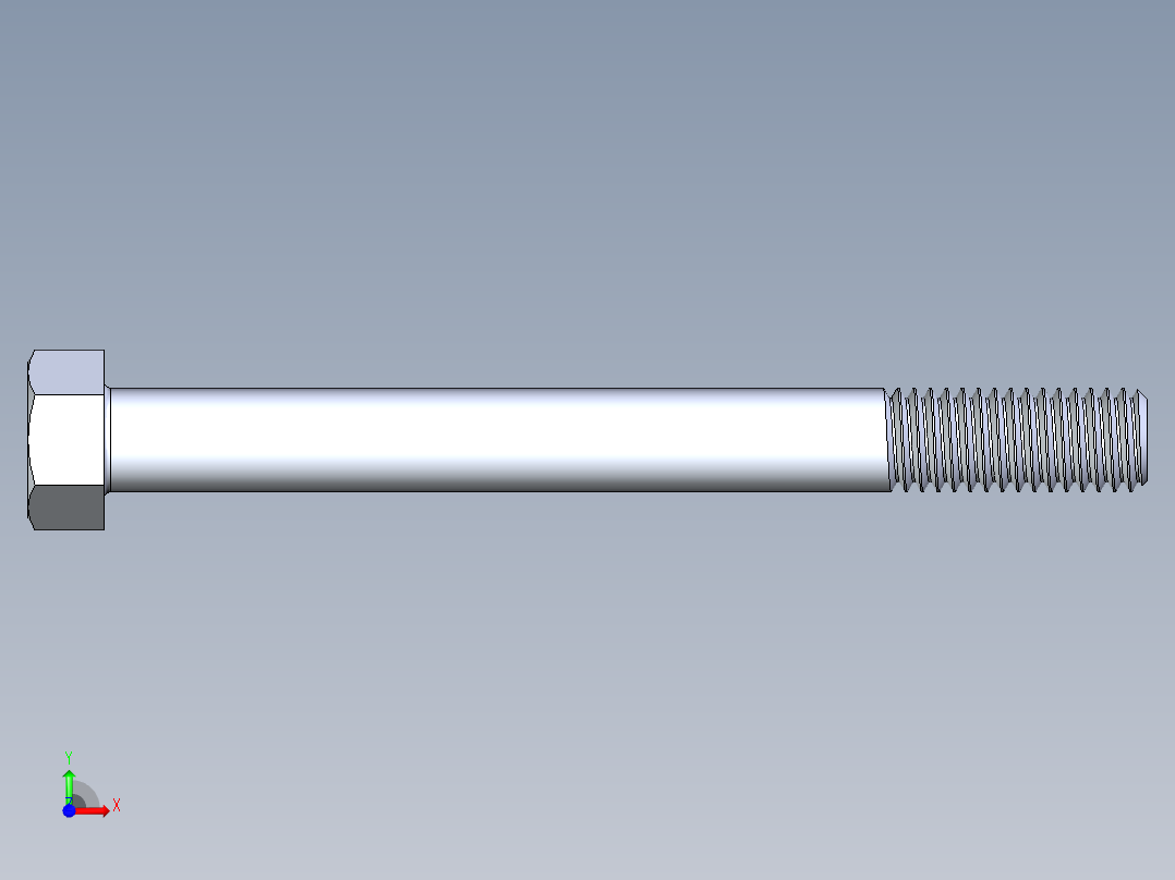 UNC 六角螺栓-Hex Bolt 0.500-13 x 5前视图