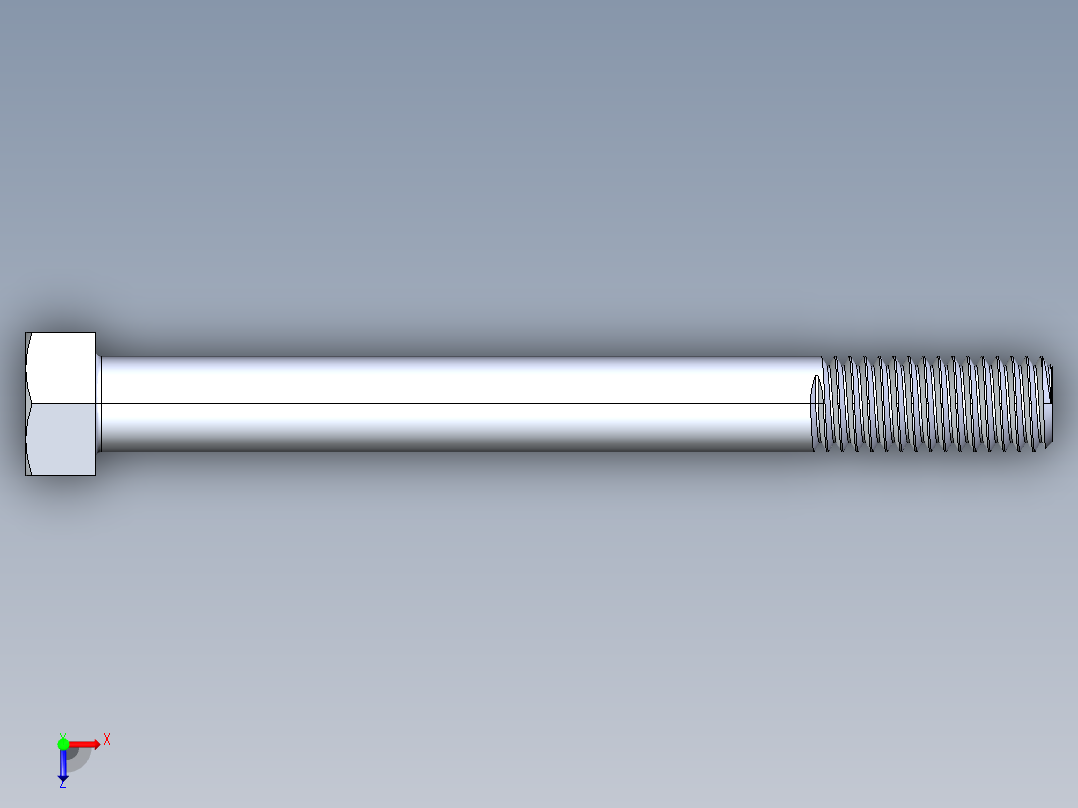 UNC 六角螺栓-Hex Bolt 0.500-13 x 5俯视图