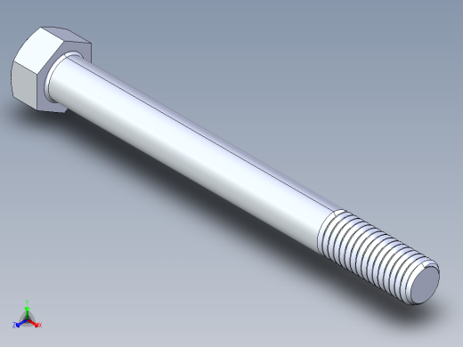 UNC 六角螺栓-Hex Bolt 0.500-13 x 5正等轴测缩略图
