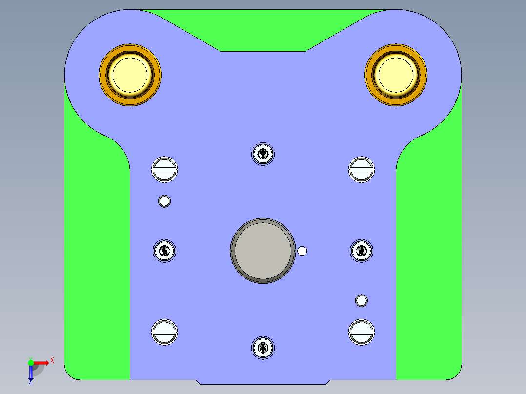 葫芦青铜片级进模（CAD图+Proe三维）俯视图