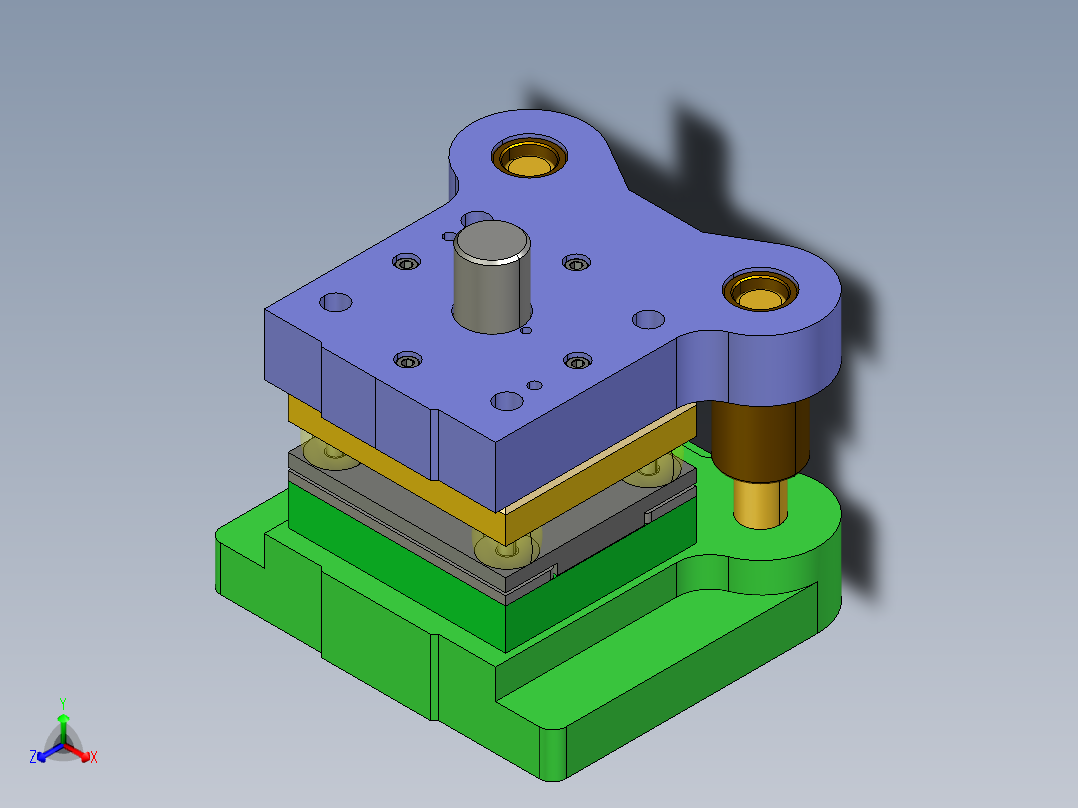 葫芦青铜片级进模（CAD图+Proe三维）正等轴测图