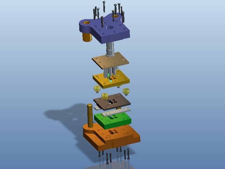葫芦青铜片级进模（CAD图+Proe三维）