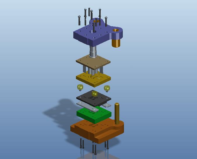 葫芦青铜片级进模（CAD图+Proe三维）