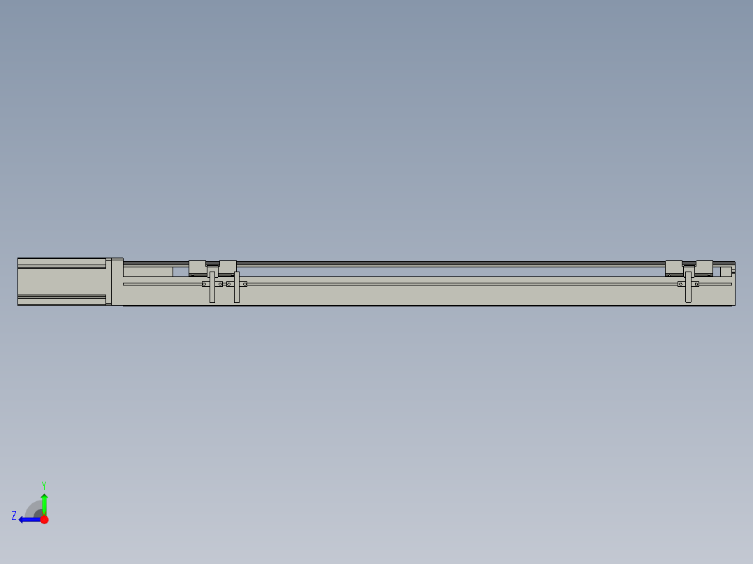 直线模组LHA6-S600-M-200W(16丝杆)设计图纸右视图