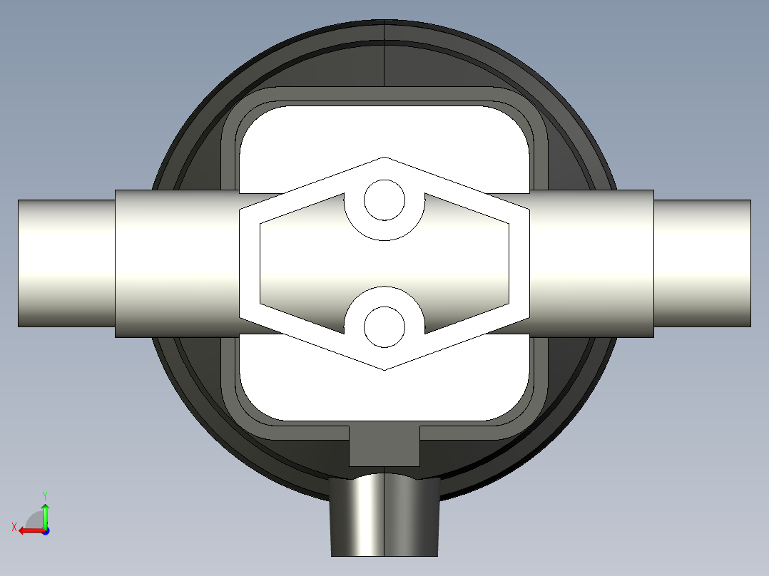 1DKDCCP NC 气动隔膜阀常闭，与男性的两端，用公制系列后视图