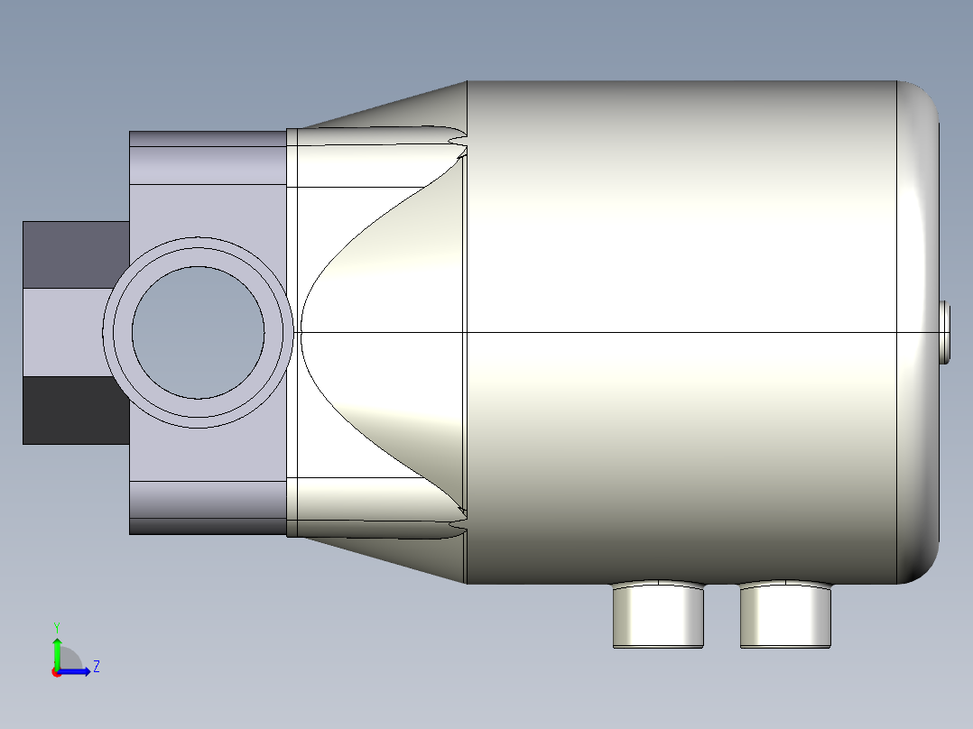 1DKPDVCP NC 气动隔膜阀常闭与男性的两端，公制系列PVC-U左视图