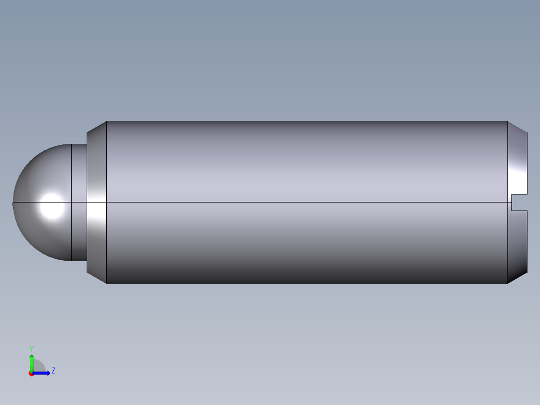 定位柱(中荷重)(英吋) 2B02-3D多系列多零件图纸模型左视图