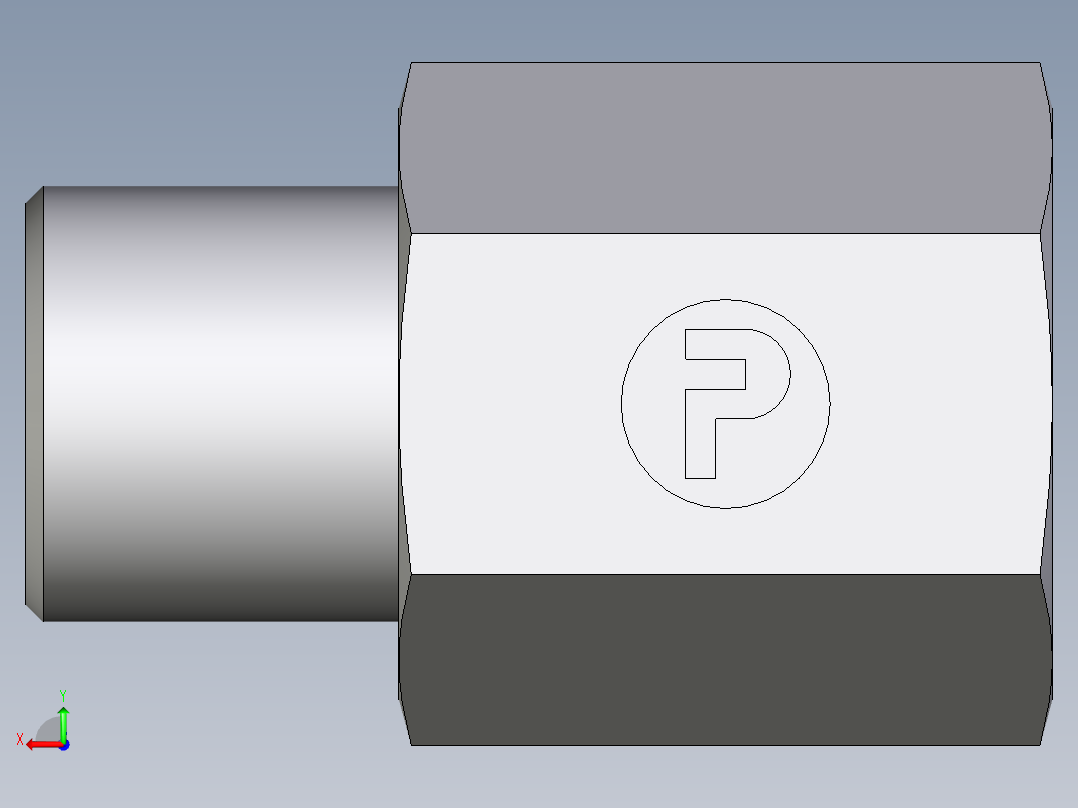 卡套式工业通用硬管接头EO_Swivel_connector_GAI06SR71X后视图