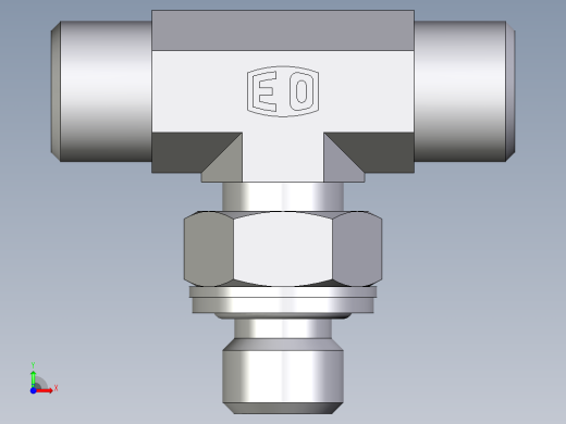 卡套式工业通用硬管接头EO_Adjustable_locknut_branch_tee_TEE08LMOMDCF前视缩略图