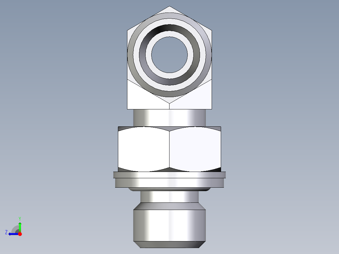 卡套式工业通用硬管接头EO_Adjustable_locknut_branch_tee_TEE08LMOMDCF右视图