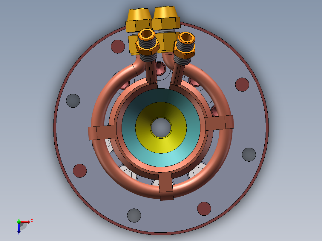 镁合金热挤压模具设计俯视图