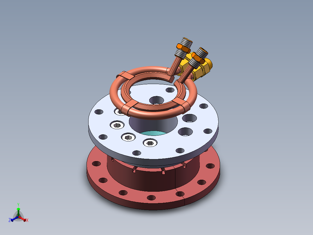 镁合金热挤压模具设计正等轴测图