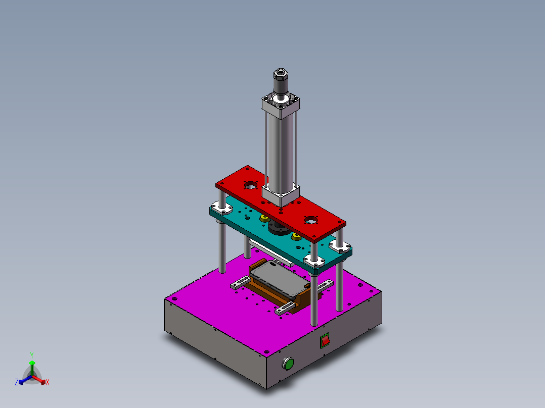 手机壳自动切水口机正等轴测图