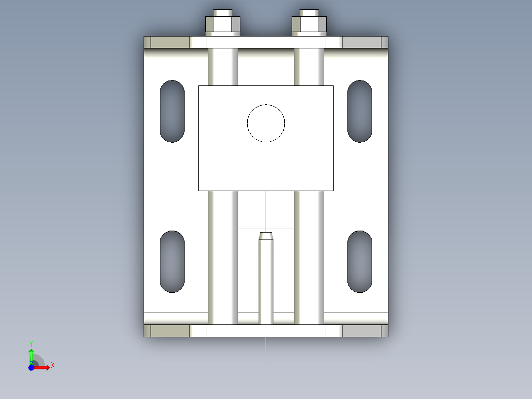 自動滑動張力器AST-3D多系列多零件图纸模型前视图